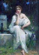 Charles-Amable Lenoir Study for A Meditation oil painting